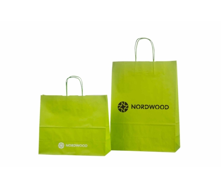 Lysegrønne papirsposer med hank 1232