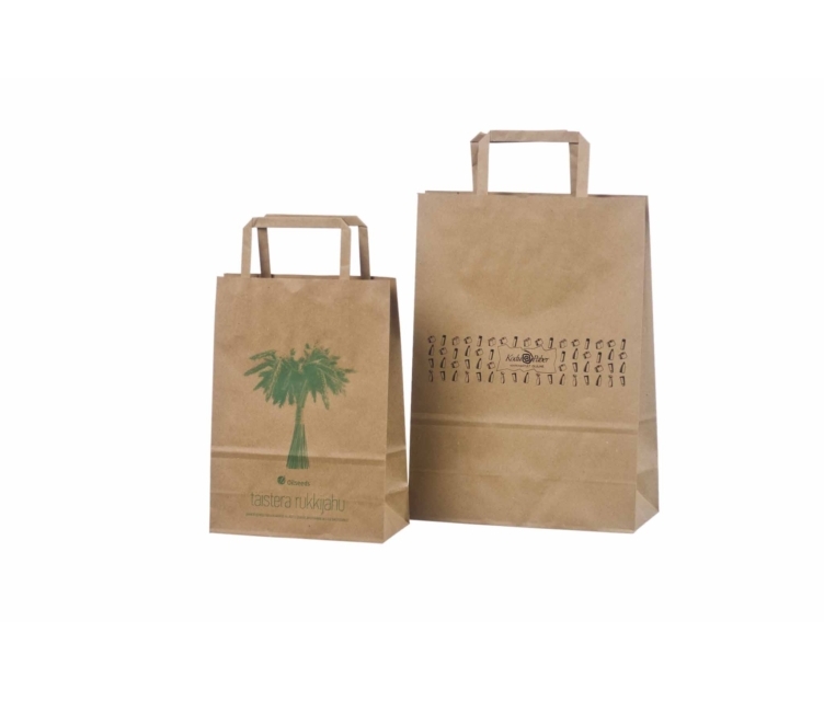 Øko-papirsposer med flad hank