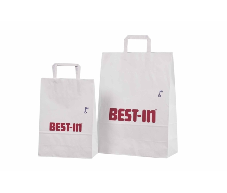 Hvide papirsposer med flad hank 5