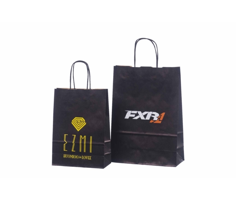 Sorte papirsposer med tryk 2333