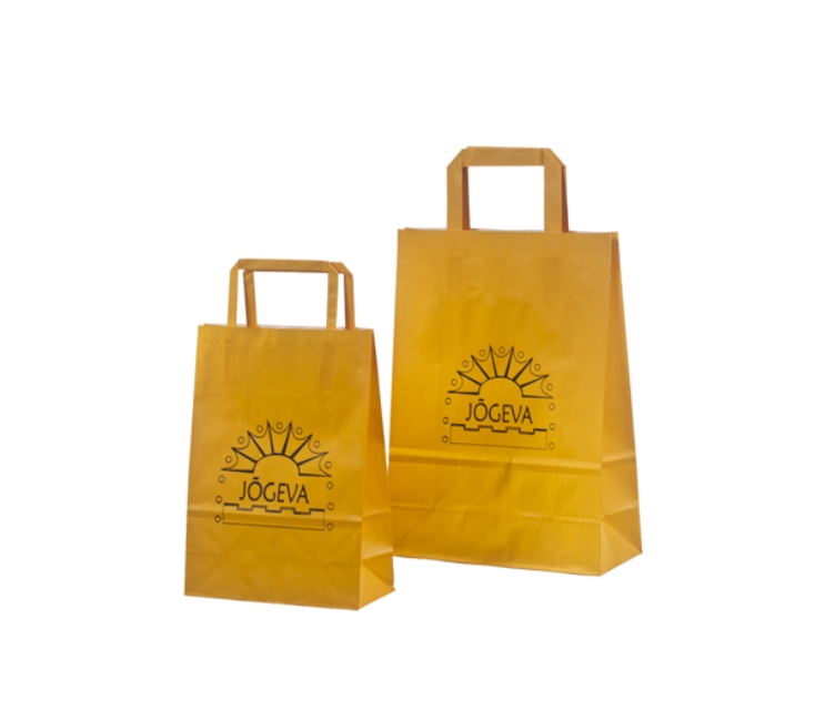 Orange papirsposer med flad hank44