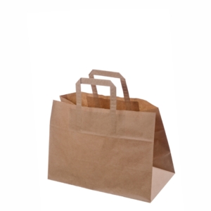 brun take away papirspose med tryk 35x17x24,5 cm_123