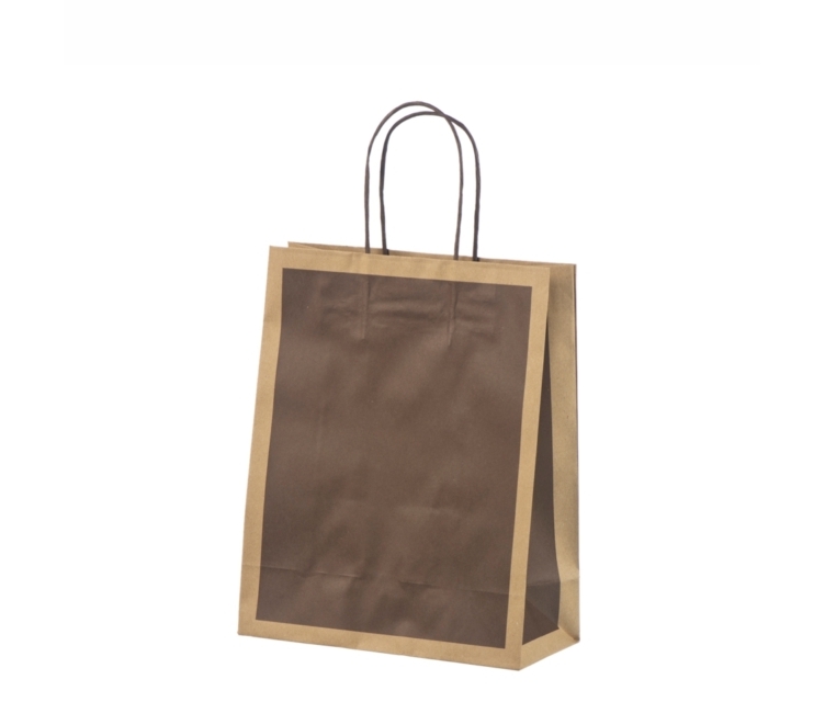 Mørkebrun øko-gavepose i papir