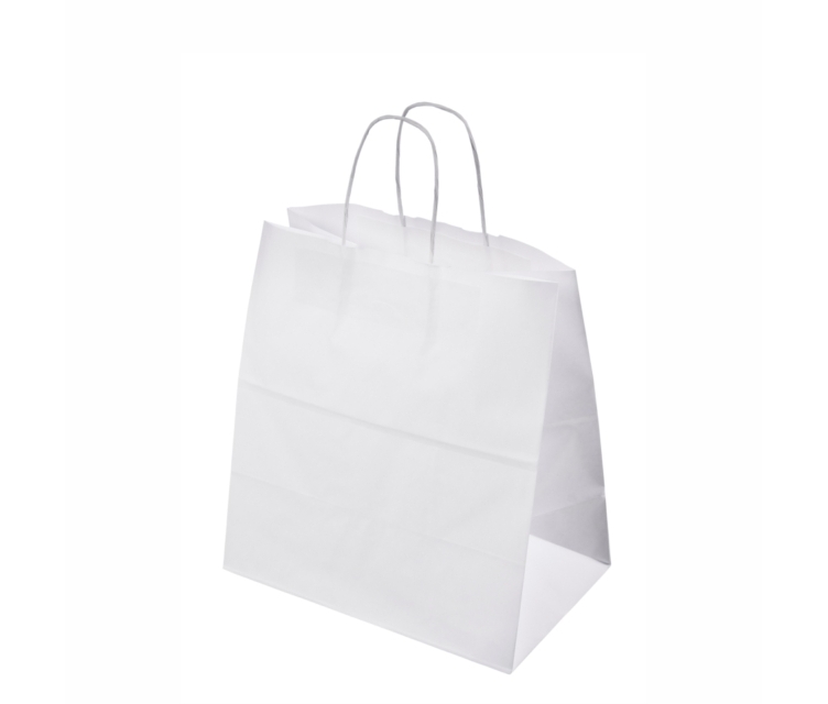 hvid take away papirspose med tryk  32x19x34 cm_2222