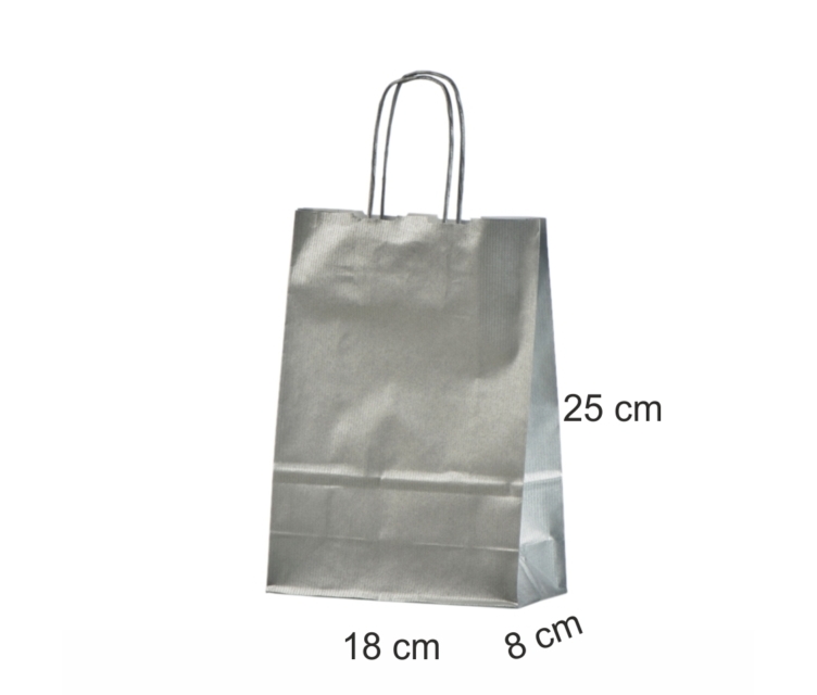 sølv-farvede papirsposer med hank 765