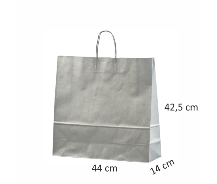 sølv-farvede papirsposer med hank 762