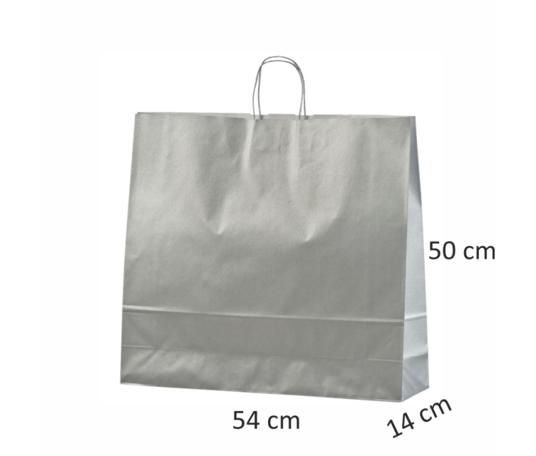 sølv-farvede papirsposer med hank 76