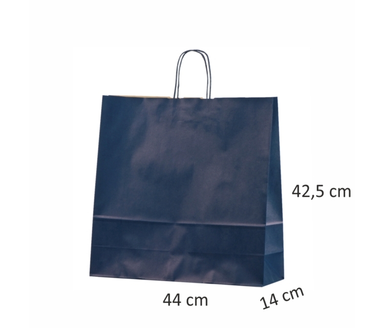 blå papirsposer med logo og tryk113