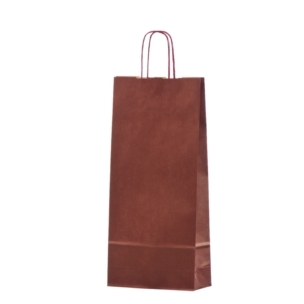 Vinrød vinpose i kraftpapir til 2 flasker7