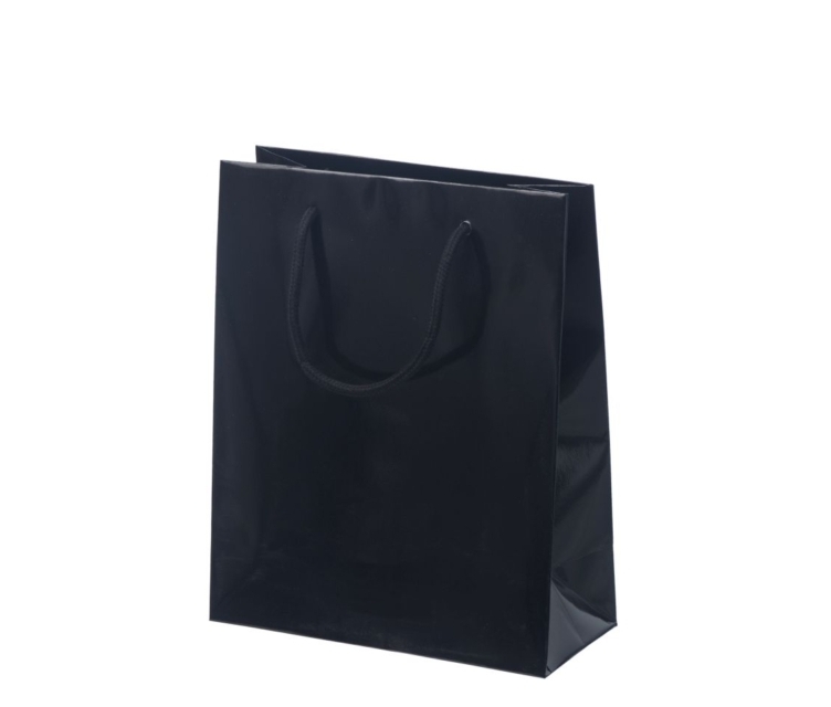 Sort luksus-papirspose med blank laminering 11