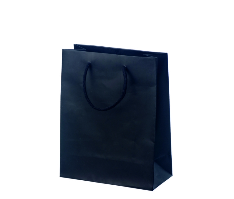 Sort luksus-papirspose med mat laminering