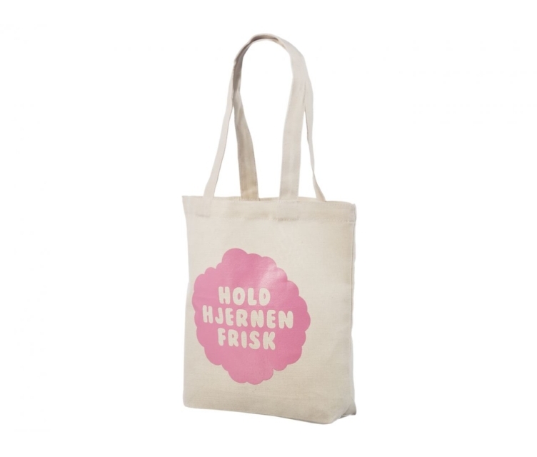 Naturfarvet mulepose i bomuld med styrke Størrelse 39×41+8 cm.