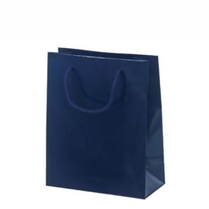 Blå luksus-papirspose med blank laminering222