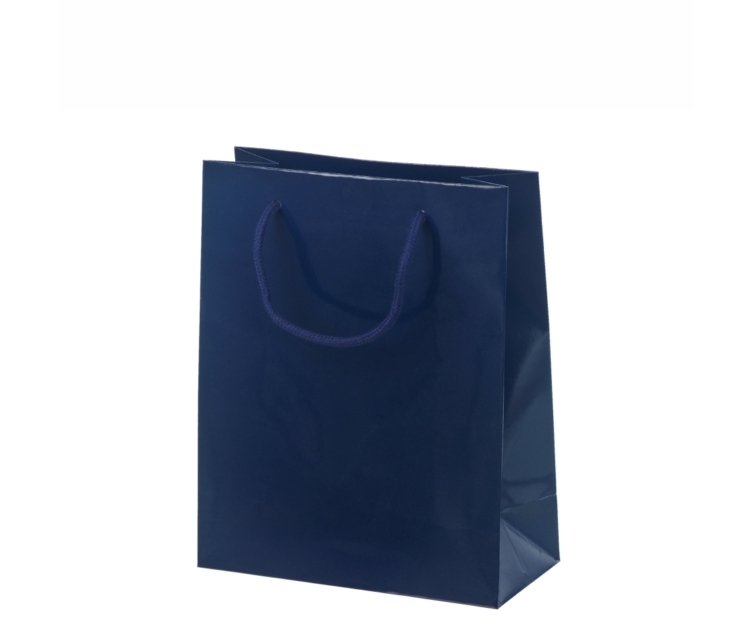 Blå luksus-papirspose med blank laminering222