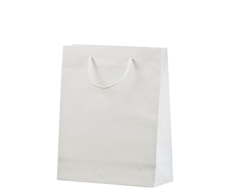 Hvid luksus-papirspose med mat laminering111