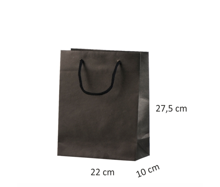 sorte håndlavede papirsposer med tryk 1