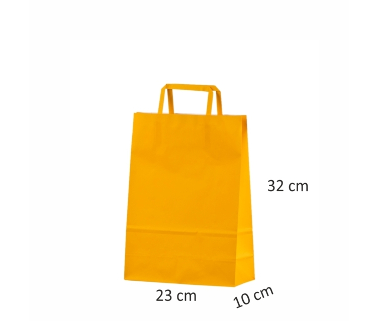 orange papirsposer med flad håndtag 3343