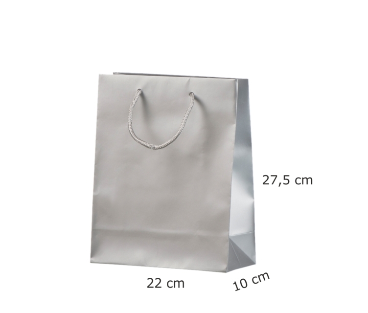 Sølv-farvet papirspose med mat laminering5