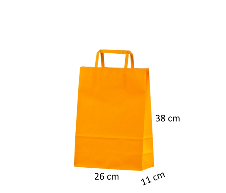 Orange papirsposer med flad hank