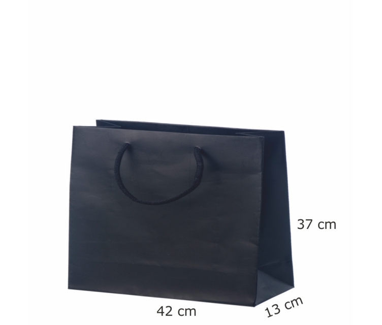 Sort papirspose med mat laminering11