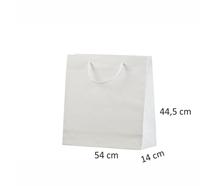 Hvide håndlavede poser i kraftpapir