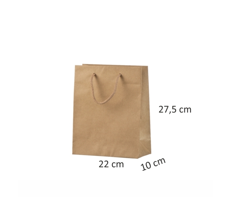 Brune håndlavede poser i kraftpapir med personligt tryk111