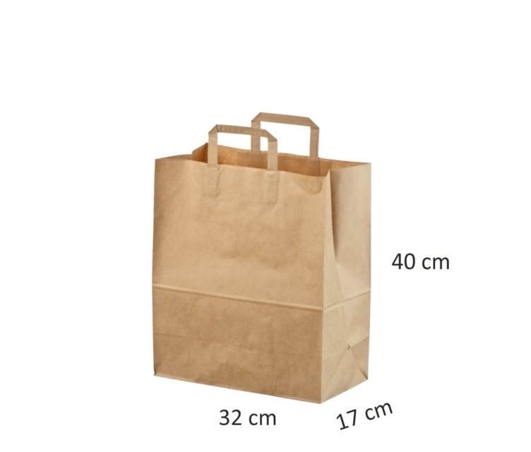 Brun takeaway-papirspose- 35x17x40 cm
