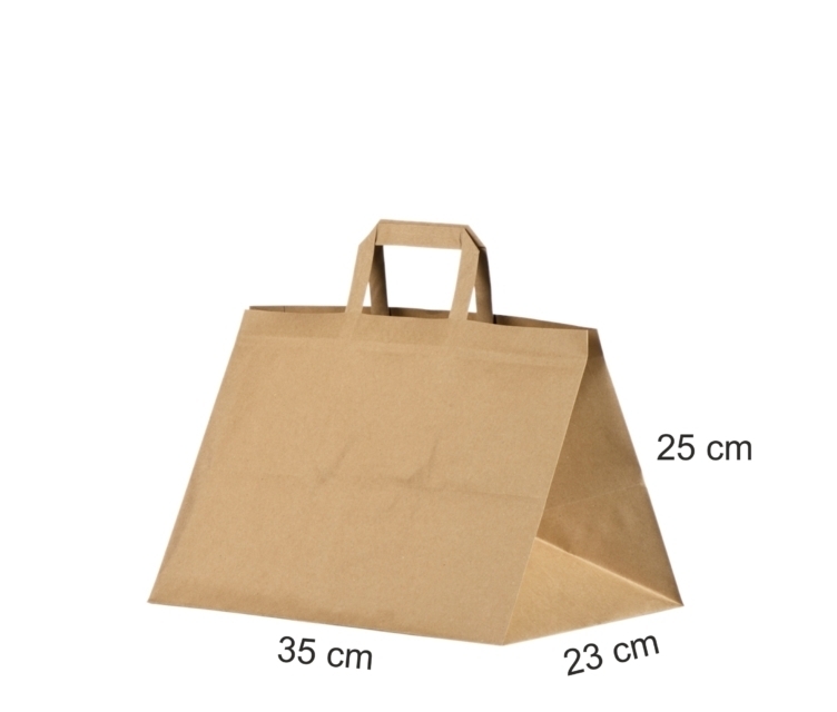 Brun takeaway-papirspose- 35x23x25 cm