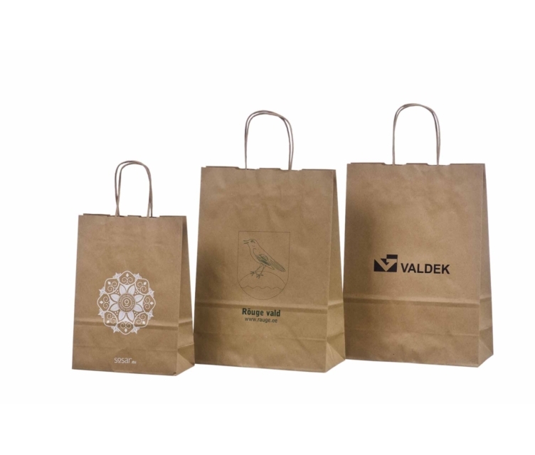 Brune papirsposer med snoet hank121