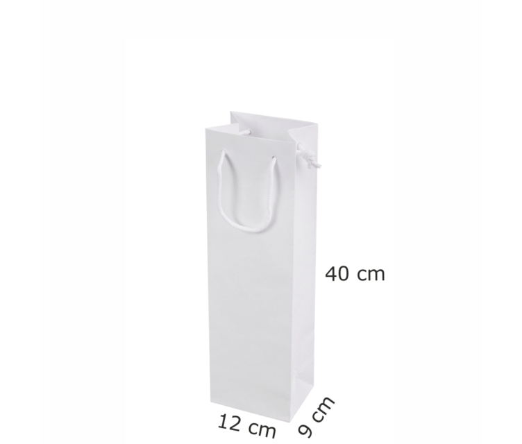 Håndlavet flaskepose af hvide genanvendt papir