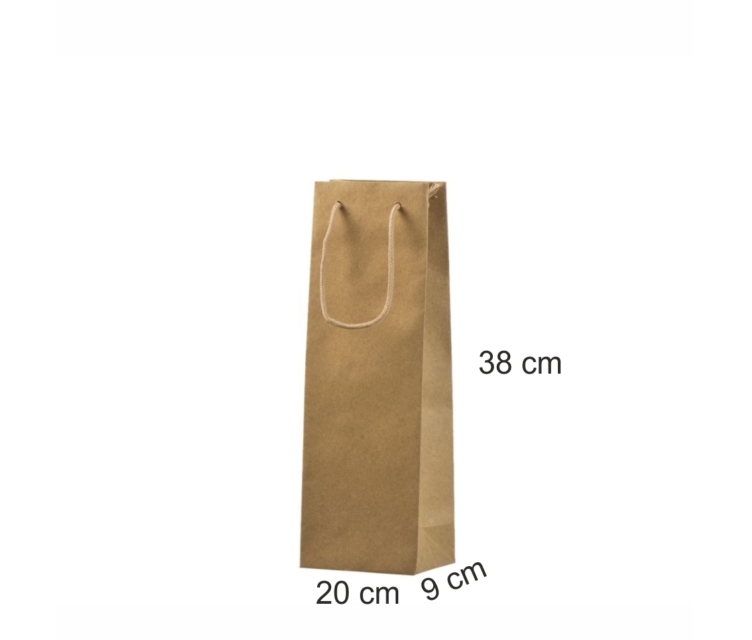 Håndlavet øko-flaskepose af genanvendt papir