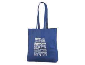 Blå mulepose i bomuld med bred bund1