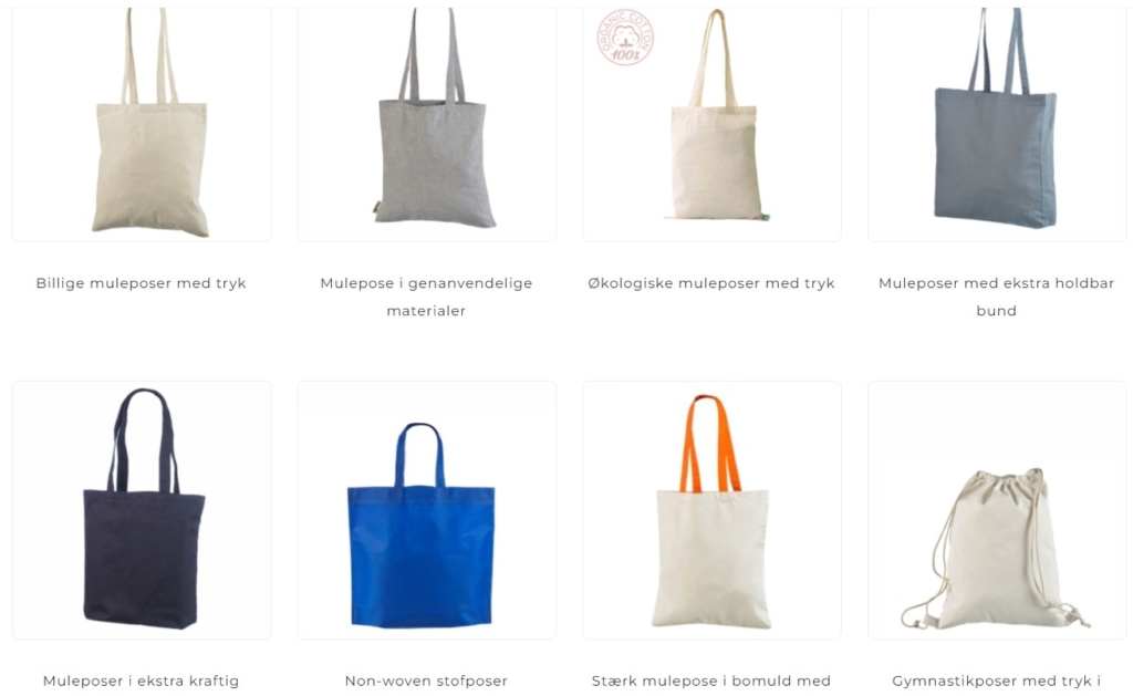 Mulepose med logo - lav din bestilling i dag