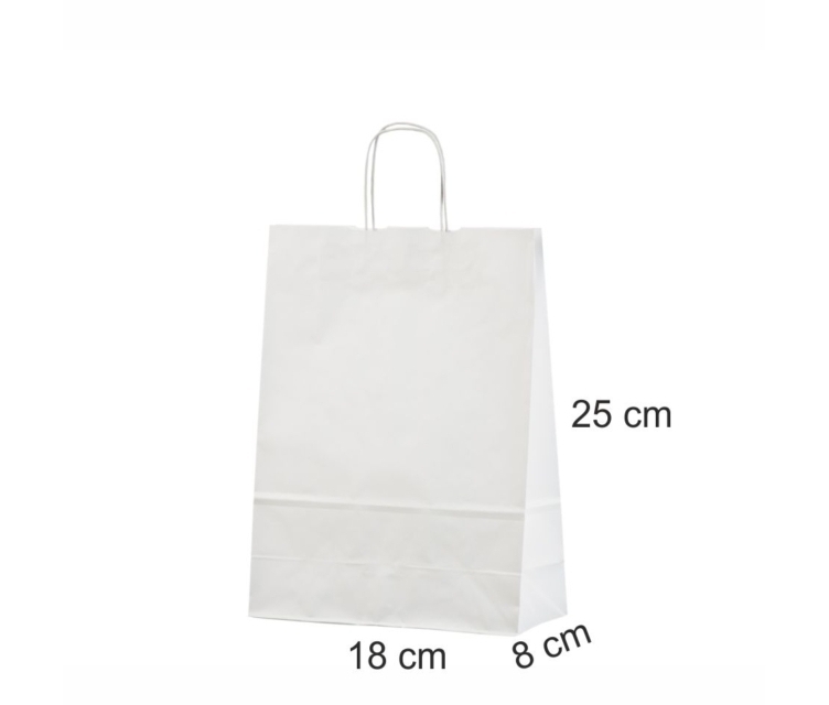 Hvide papirsposer18x8x25