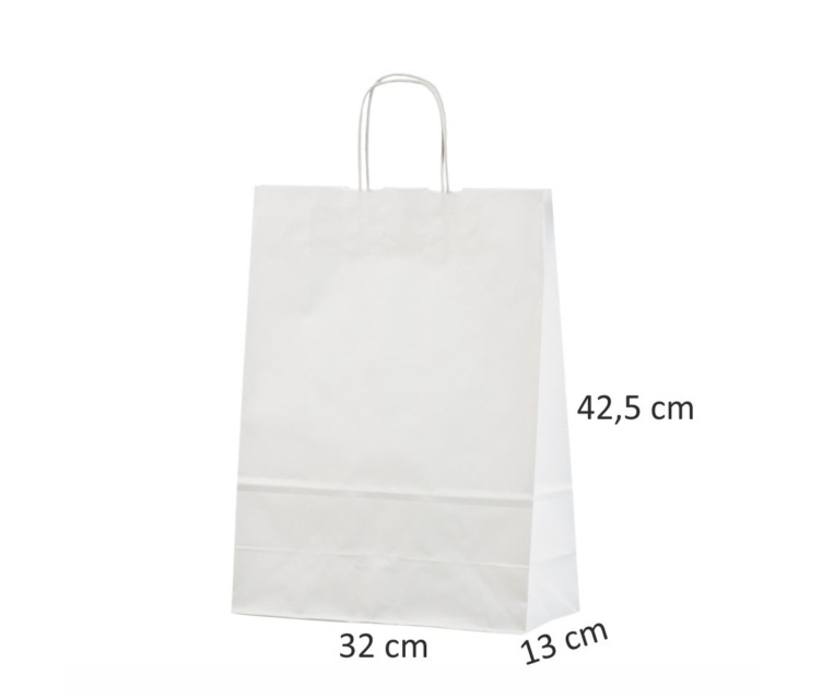 Hvide papirsposer32x13x425