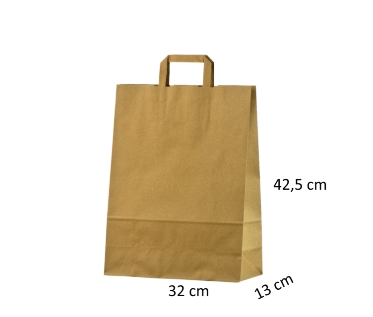 Øko-papirsposer med flad hank32x13x42,5