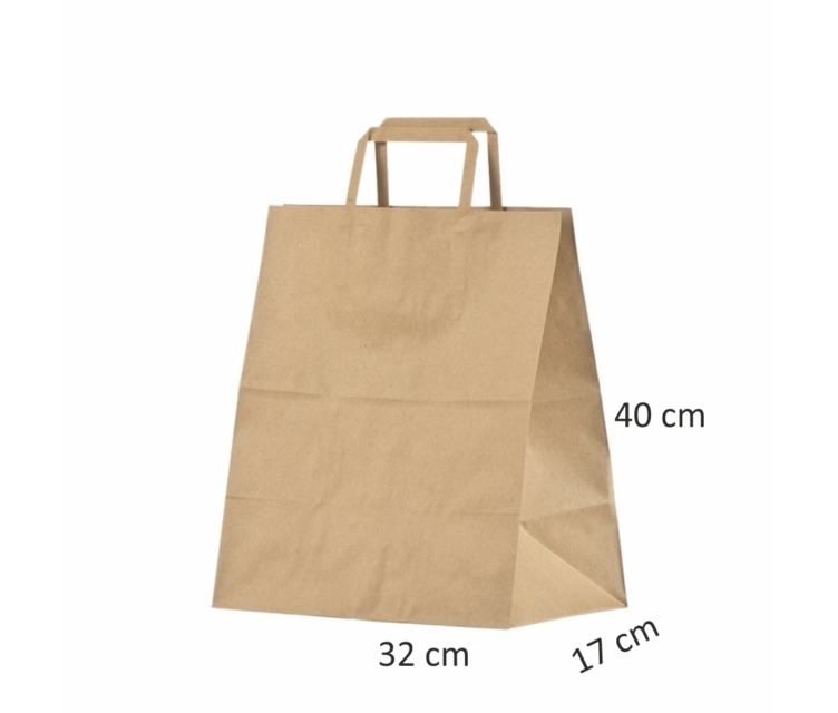 Øko-papirsposer med flad hank32x17x40