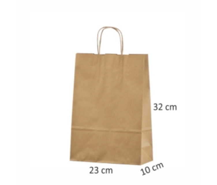 Øko-papirsposer med snoede håndtag 23x10x32 cm