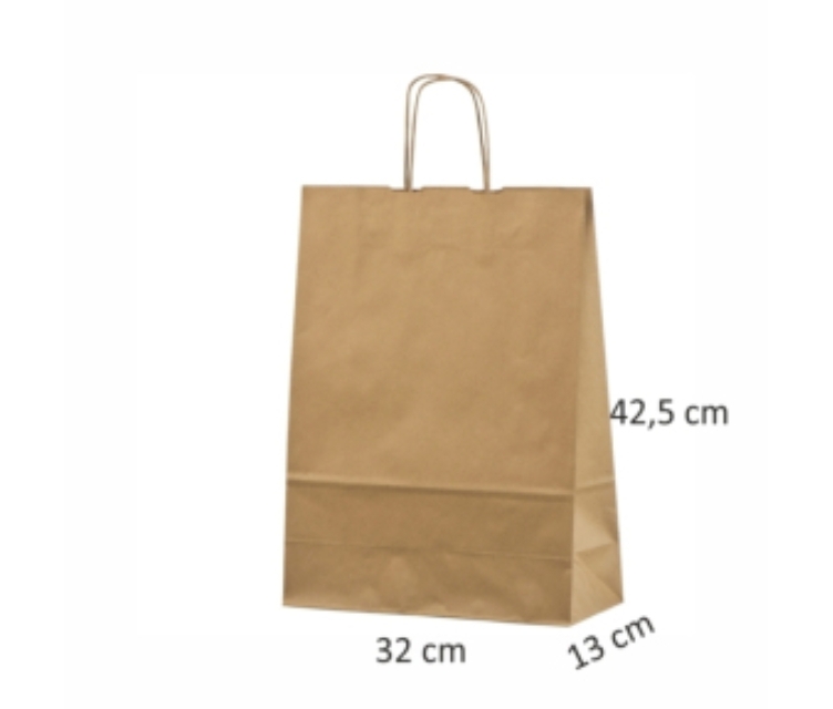 Øko-papirsposer med snoede håndtag32x13x42,5 cm