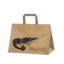 Brune vide Takeaway-papirsposer med flad hank og tryk2589