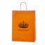 Orange papirsposer med hank og logo 1