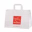 hvide Takeaway-papirsposer med flad hank