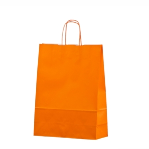 orange papirsposer med hank og tryk1111
