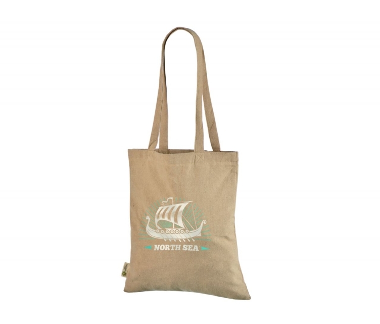 Beige mulepose i med logo og tryk111