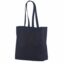 Sort mulepose i bomuld med bred bund 38x10x42 cm.