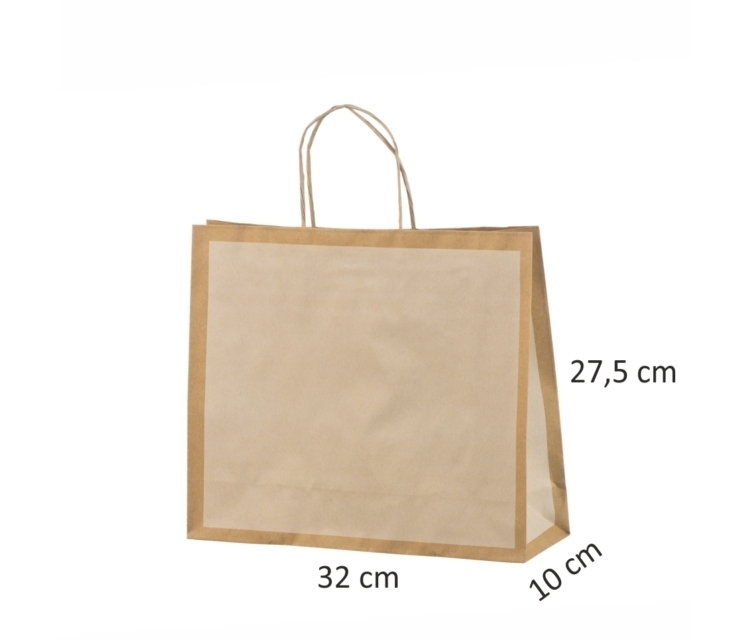 Hvid øko-gavepose i papir32x10x27,5